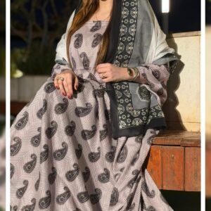 جلابية قطنية جميلة مع شيلة متناسقة