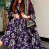 جلابية قطنية جميلة مع شيلة متناسقة
