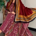 ثوب مصنوع من القطن بتصميم جميل مطبوع عليه شيلة متناسق، متوفر بنمط الظفاري والجلابية