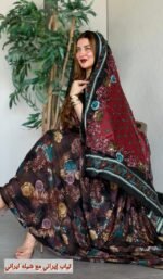 ثوب إيراني مصنوع من القطن بتصميم جميل مطبوع عليه شيلة إيراني متناسق، متوفر بنمط الظفاري والجلابية